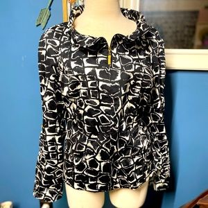 St. John Sport Abstract Art Black & White Jacket